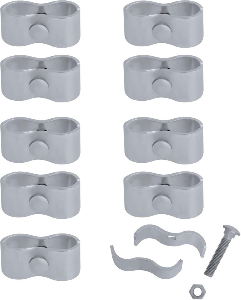 Hoqqf 10 Sets Dog Kennel Panel Clamps Chain Link Fence Clamps 1-3/8’’ Fence Parts Temporary Dog Kennel Clamps Chain Link Fence Parts Galvanized Fence Ties for Pipe Panel Frames - Image 1